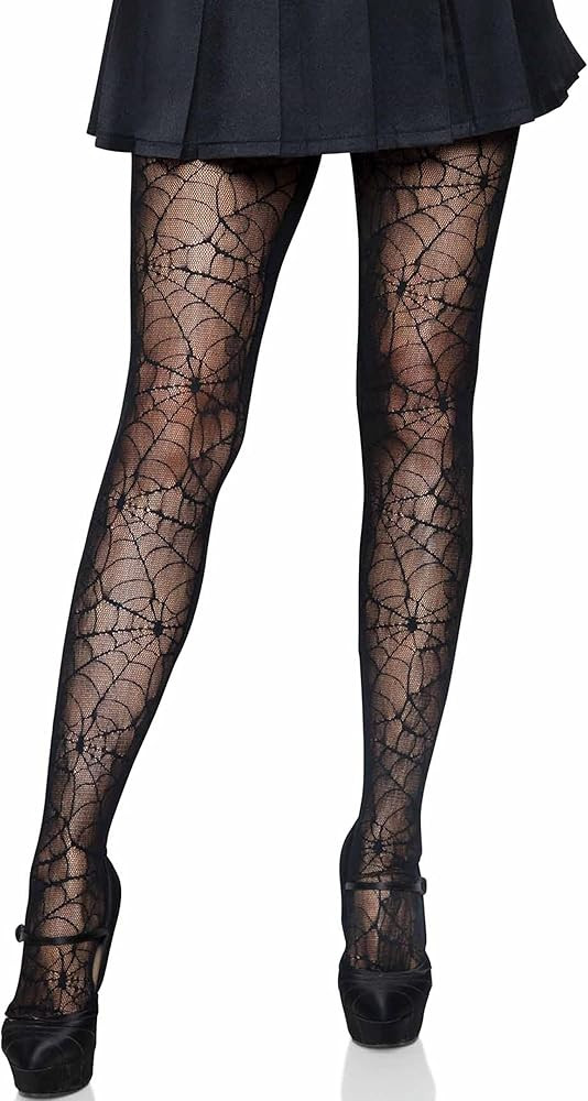 Leg Avenue Women's Net Tights, Black Spiderweb, One Size | Amazon (US)