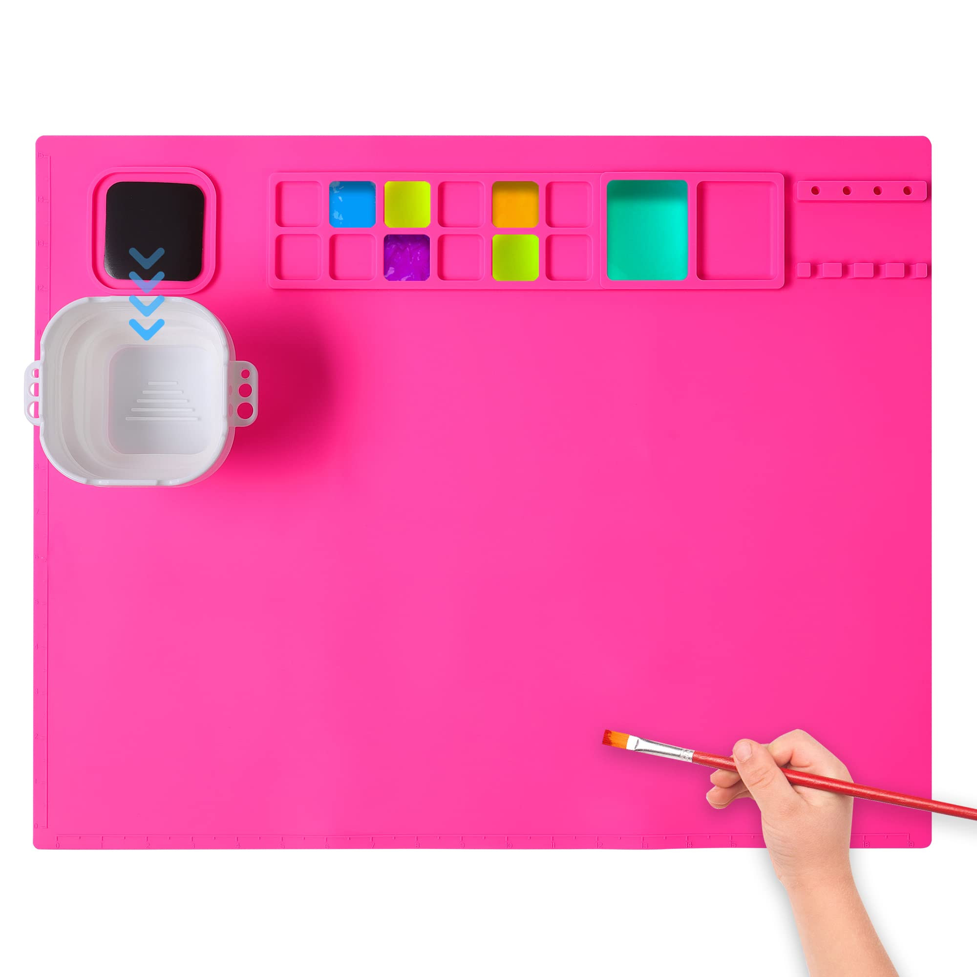 AWOKE Silicone Painting Mat - 20"X16" Silicone Art Mat with 1 Water Cup for Kids - Craft Mat has1... | Amazon (US)
