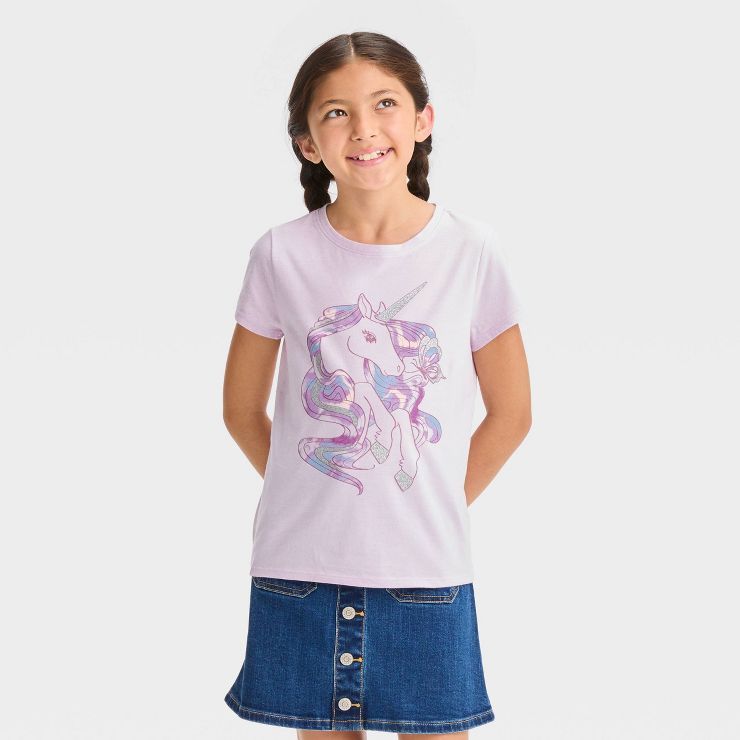 Girls' Short Sleeve Graphic T-Shirt - Cat & Jack™ Light Lavender | Target