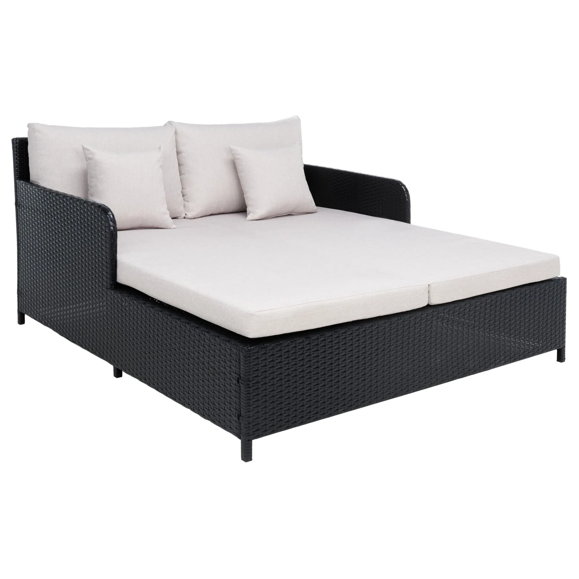 Cadeo 53.1'' Wide Straight Wicker Patio Daybed with Cushions | Wayfair North America