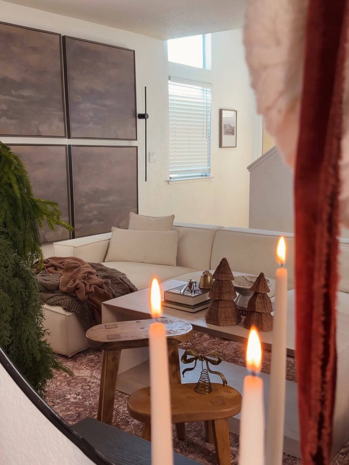 Loving with my living room lately! a little splash of Christmas lots of browns and rust colors 🥹🤎