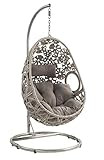 Acme Furniture Sigar Patio Hanging Chair, Light Gray Fabric & Wicker | Amazon (US)