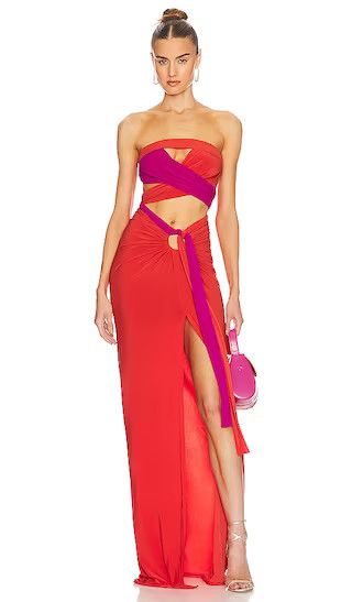 Femi Dress in Fuschia Tangerine Combo Birthday Dress Birthday Outfit Womens Birthday Party Dress | Revolve Clothing (Global)