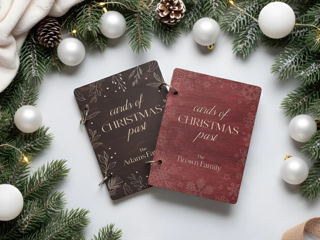 Personalized Christmas Card Holder, Cards of Christmas Past, Card Book, Cards Keepsake Storage, M... | Etsy (US)