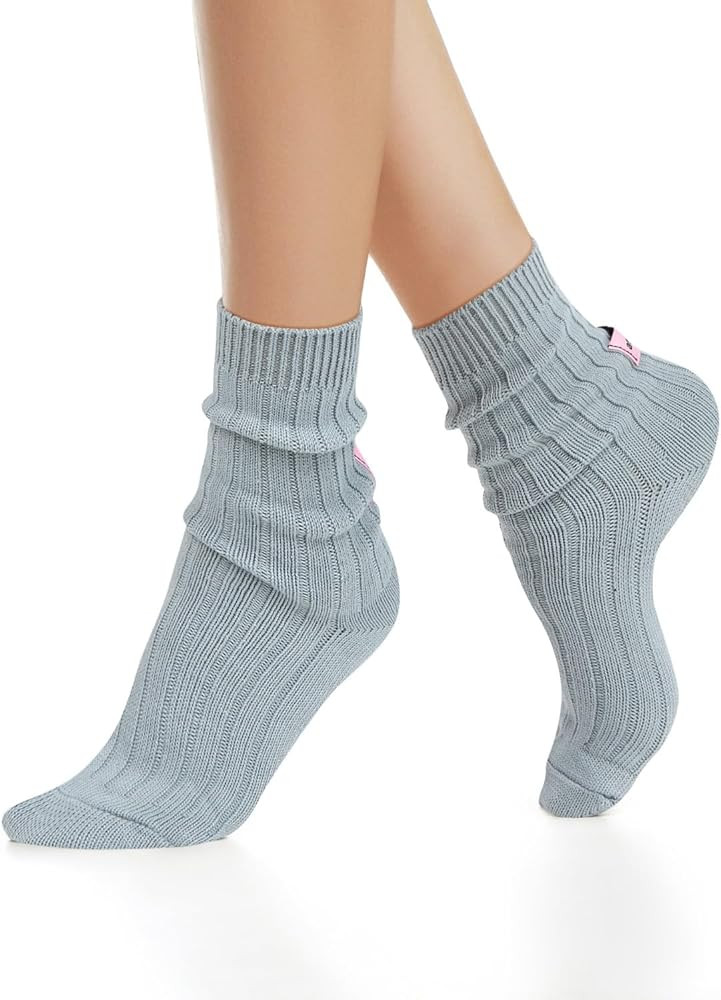 Benefeet Sox Crew Socks for Women Retro Cotton Ribbed Knit Casual Socks Solid Color Athletic Sock | Amazon (US)