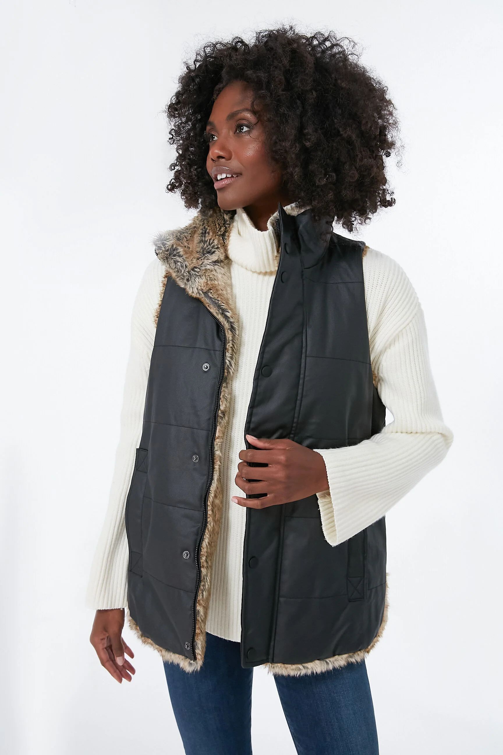 Emilia Wax Natural Fur Reversible Vest | Tuckernuck (US)