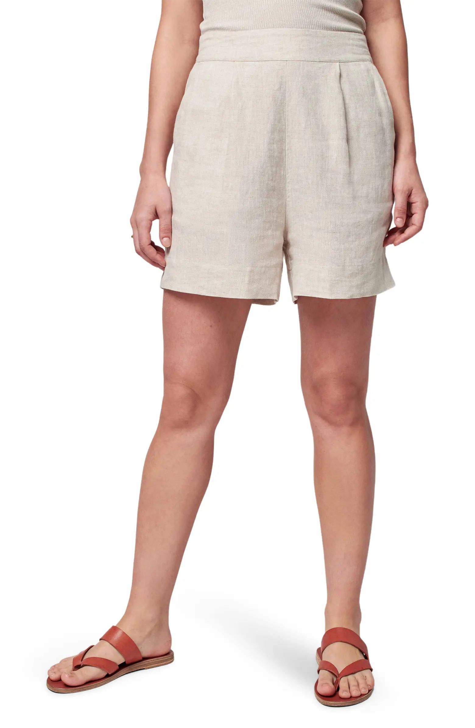 Faherty Sands High Waist Linen Shorts | Nordstrom | Nordstrom