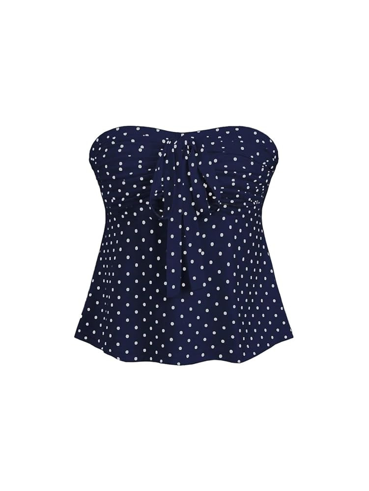 Milumia Women's Polka Dots Going Out Tops Strapless Pleated Tube Top | Amazon (US)