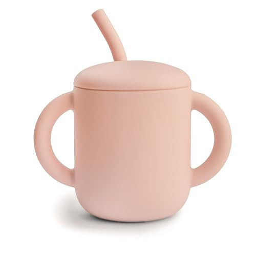 mushie 100% Silicone Training Cup & Straw for Toddlers | 6 Months+ (Blush) | Amazon (US)