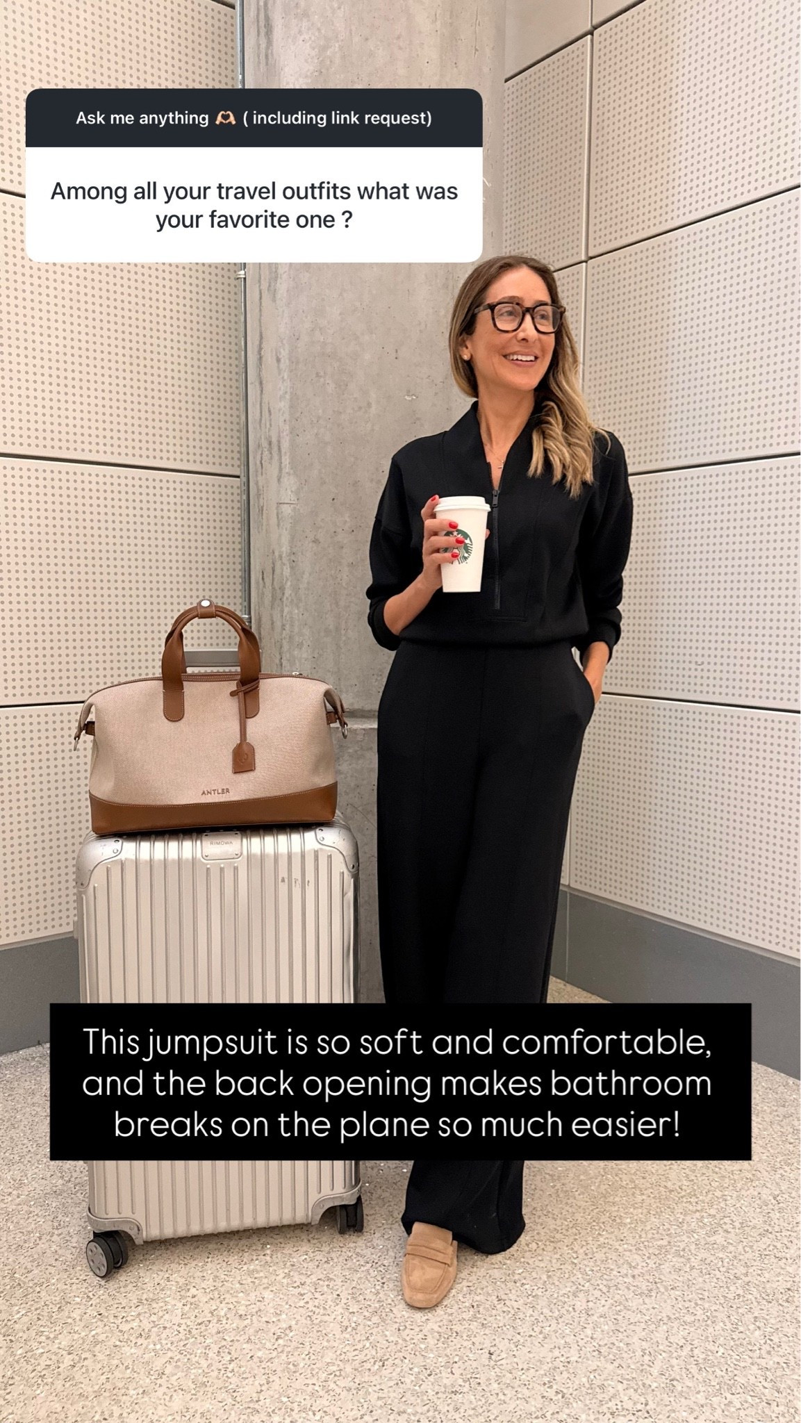 This jumpsuit is so soft and comfortable, and the back opening makes bathroom breaks on the plane so much easier! Runs true to size, I’m wearing size small long version

#LTKU #LTKootd #LTKTravel