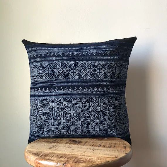 Mudcloth and Hmong Indigo and Black Tribal Pillow Cover | Etsy | Etsy (US)