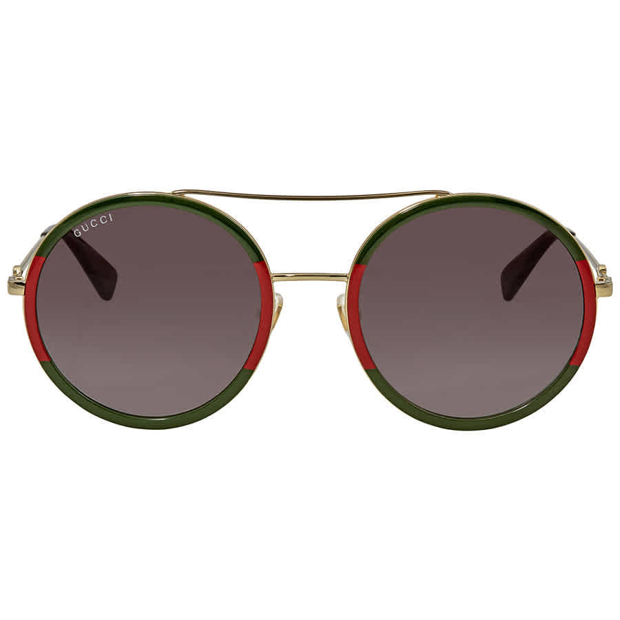 Gucci Green Gradient Round Ladies Sunglasses GG0061S 003 56 | Jomashop.com & JomaDeals.com