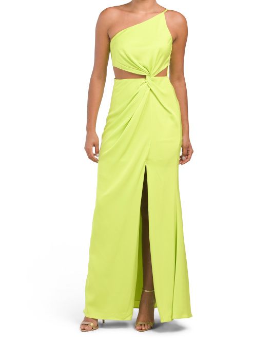 One Shoulder Gown With Cut Out Detail | TJ Maxx