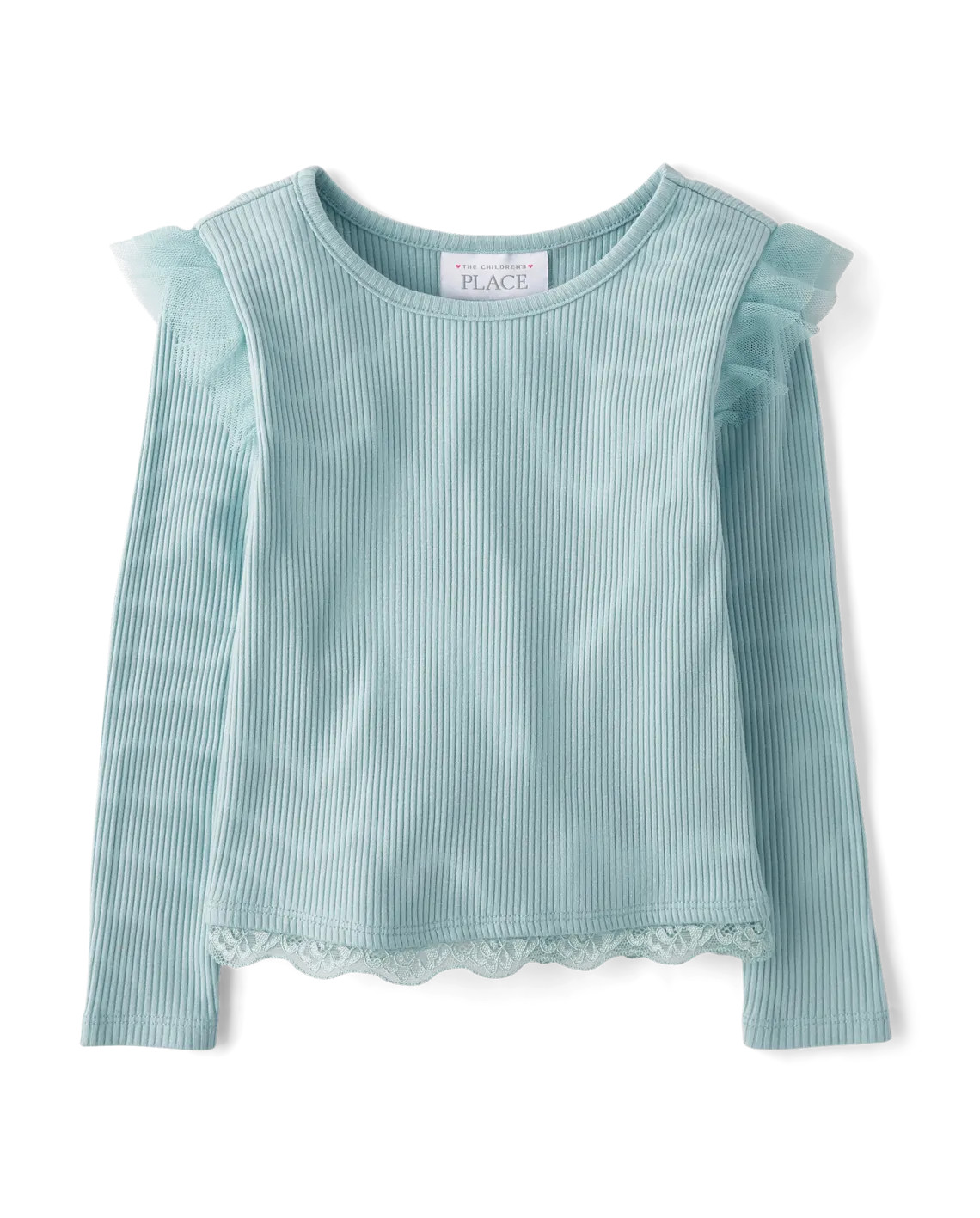 Baby And Toddler Girls Pointelle Flutter Top - blue | The Children's Place