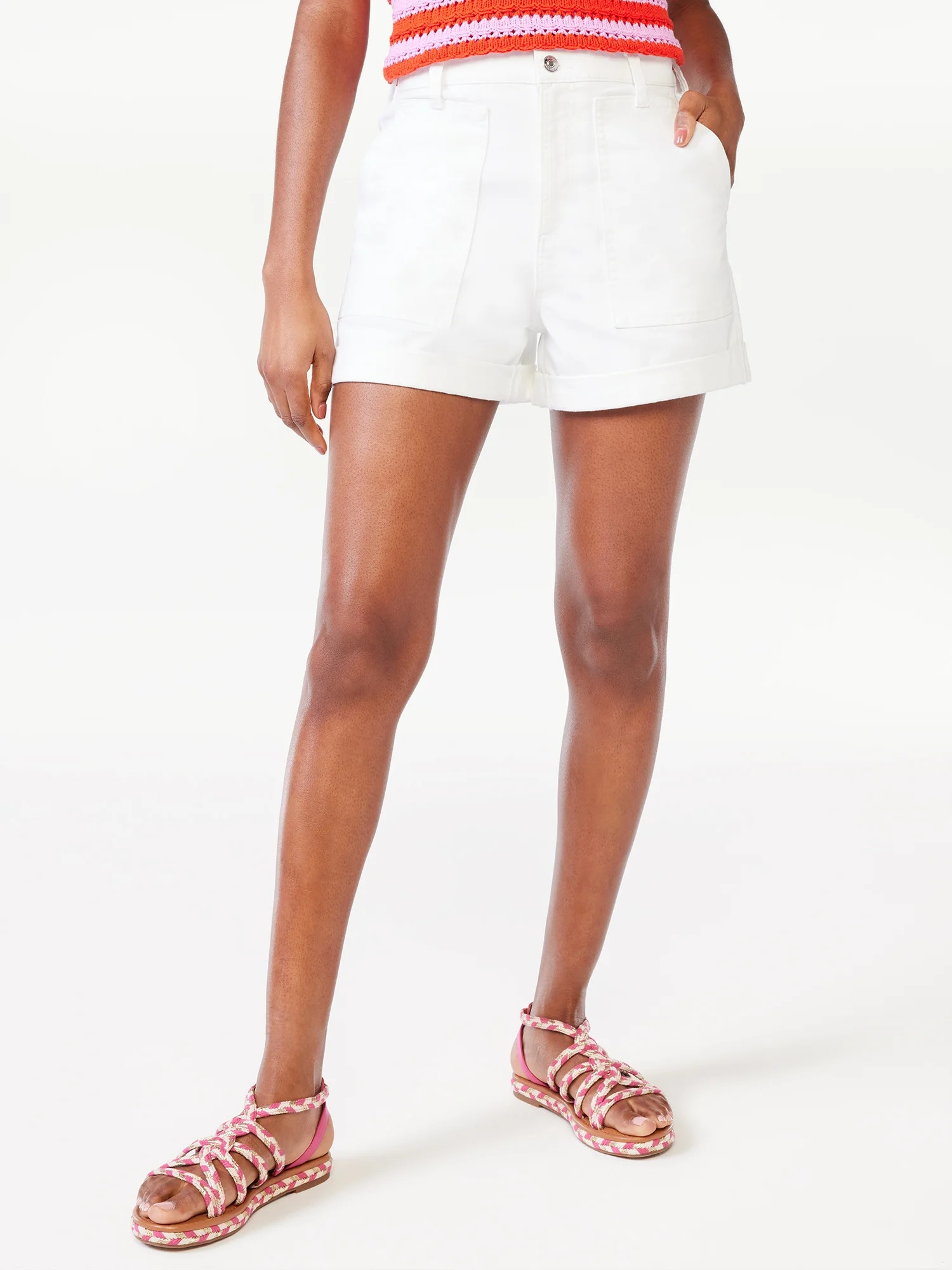 Scoop Women's High Rise Denim Utility Shorts | Walmart (US)
