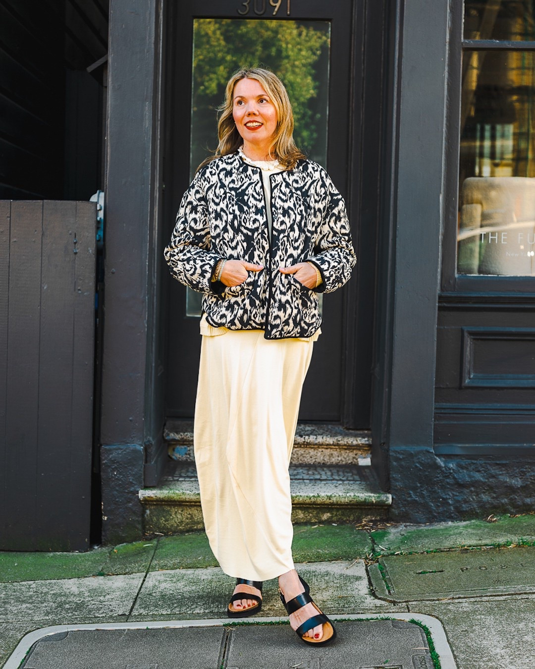 Printed quilted jackets and comfy sandals on repeat

#LTKOver40 #LTKShoeCrush #LTKSeasonal