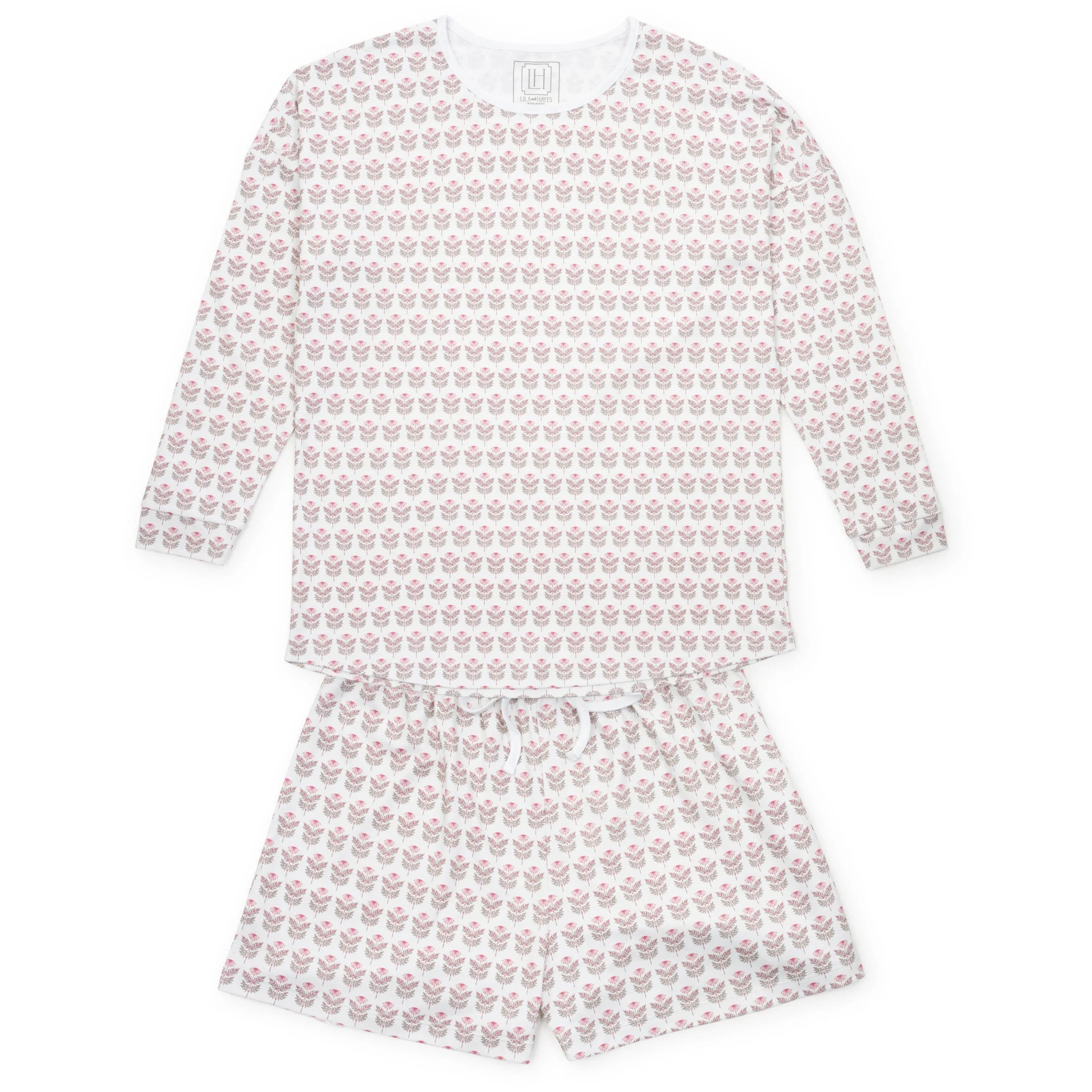 Anna Women's Longsleeve Top Short Set - Berkshire Batik Floral | Lila and Hayes