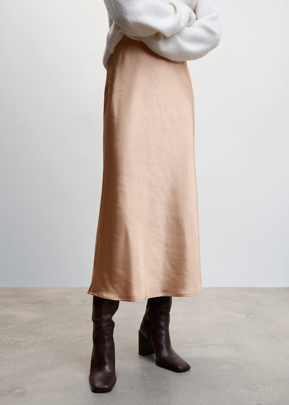 Satin long skirt | MANGO (US)