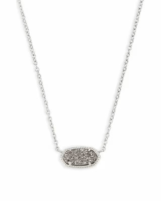 Elisa Silver Pendant Necklace in Platinum Drusy | Kendra Scott