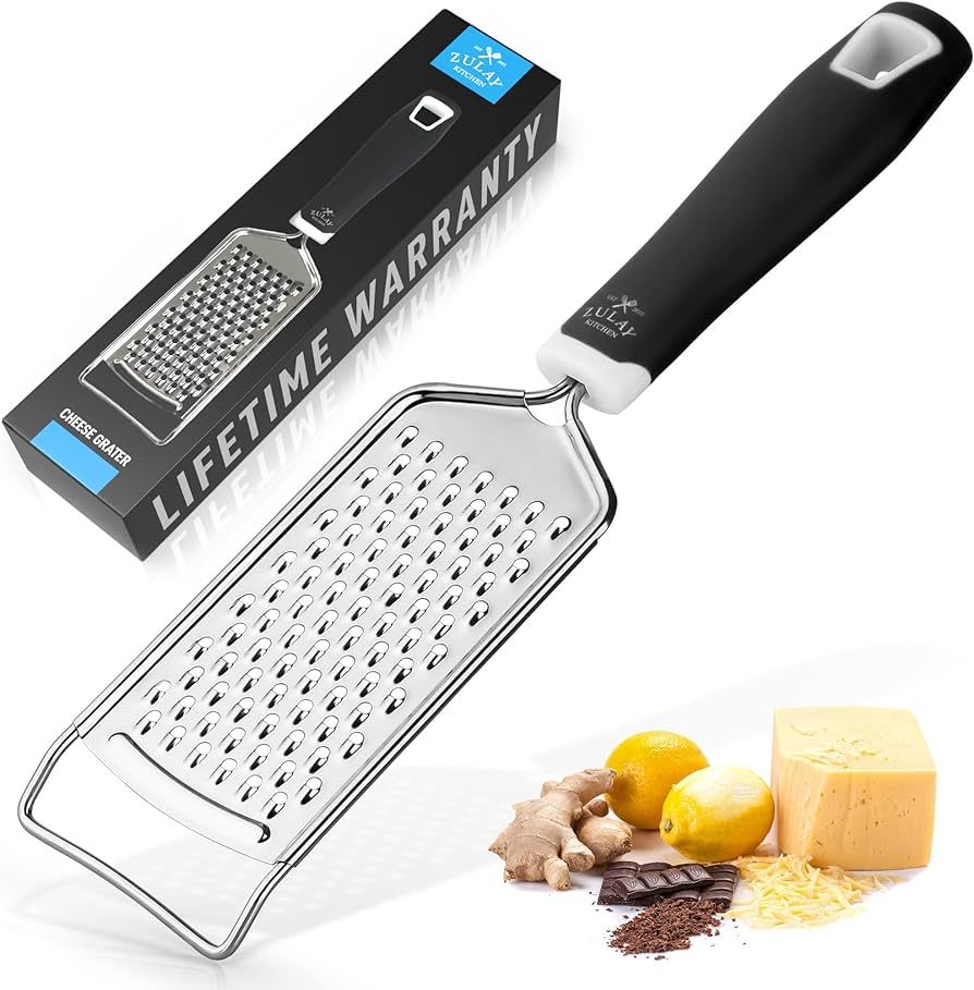 Zulay Kitchen Professional Cheese Grater Stainless Steel - Durable Rust-Proof Metal Lemon Zester ... | Amazon (US)