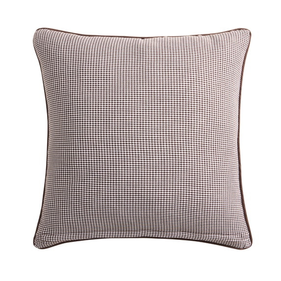 My Texas House 20" x 20" Brown Woven Micro Houndstooth Decorative Pillow Cover | Walmart (US)