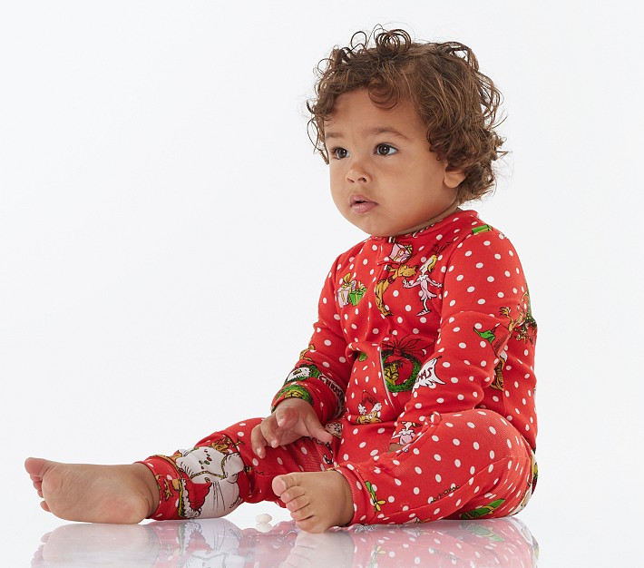 Dr. Seuss's The Grinch™ Festive Organic Nursery Pajama | Pottery Barn Kids
