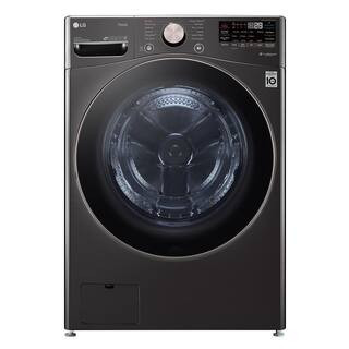 LG Electronics 27 in. 4.5 cu. ft. Ultra Large Capacity Black Steel Smart Front Load Washing Machi... | The Home Depot