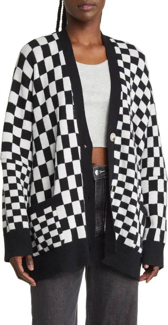 Love You Checkerboard Oversize Cardigan | Nordstrom