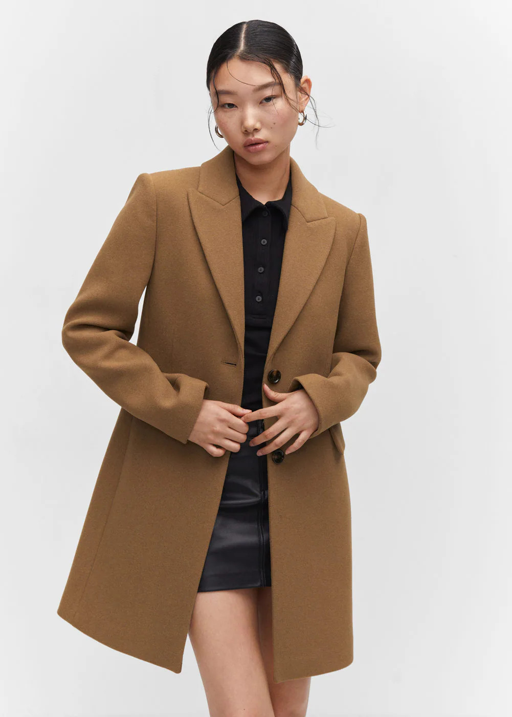 Lapelled straight-cut coat -  Women | Mango USA | MANGO (US)