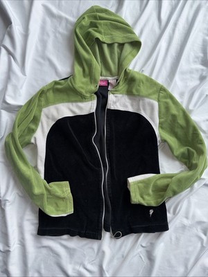 Vintage Green and Black Velour Zip Up Jacket Size Medium | eBay US