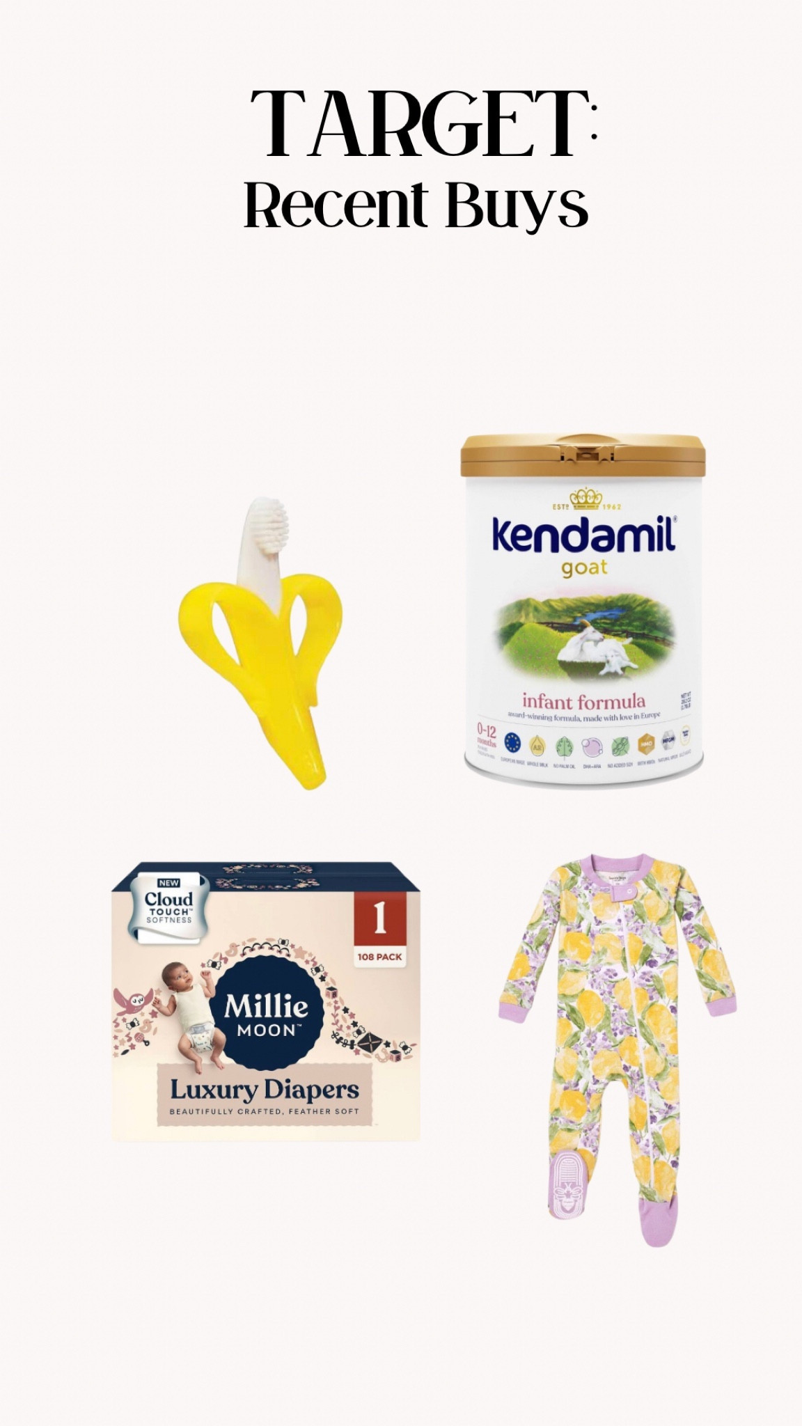 Recent tragedy run buys!

Baby girl just popped through her first two teeth so time to do some teething thingssss Aka banana!

Millie moon- trying these for the first time!

Switched from Nutramigen for her dairy intolerance and seeing how she does with this goat formula! (She is 95% breastfed but occasionally pending on my supply and her hunger need to supplement!)

This cute sleeper is giving us all the spring vibes so we needed it! Plus she is ALMOST crawling and hope the grips on the bottom help

 

#LTKkids #LTKbaby #LTKbump
