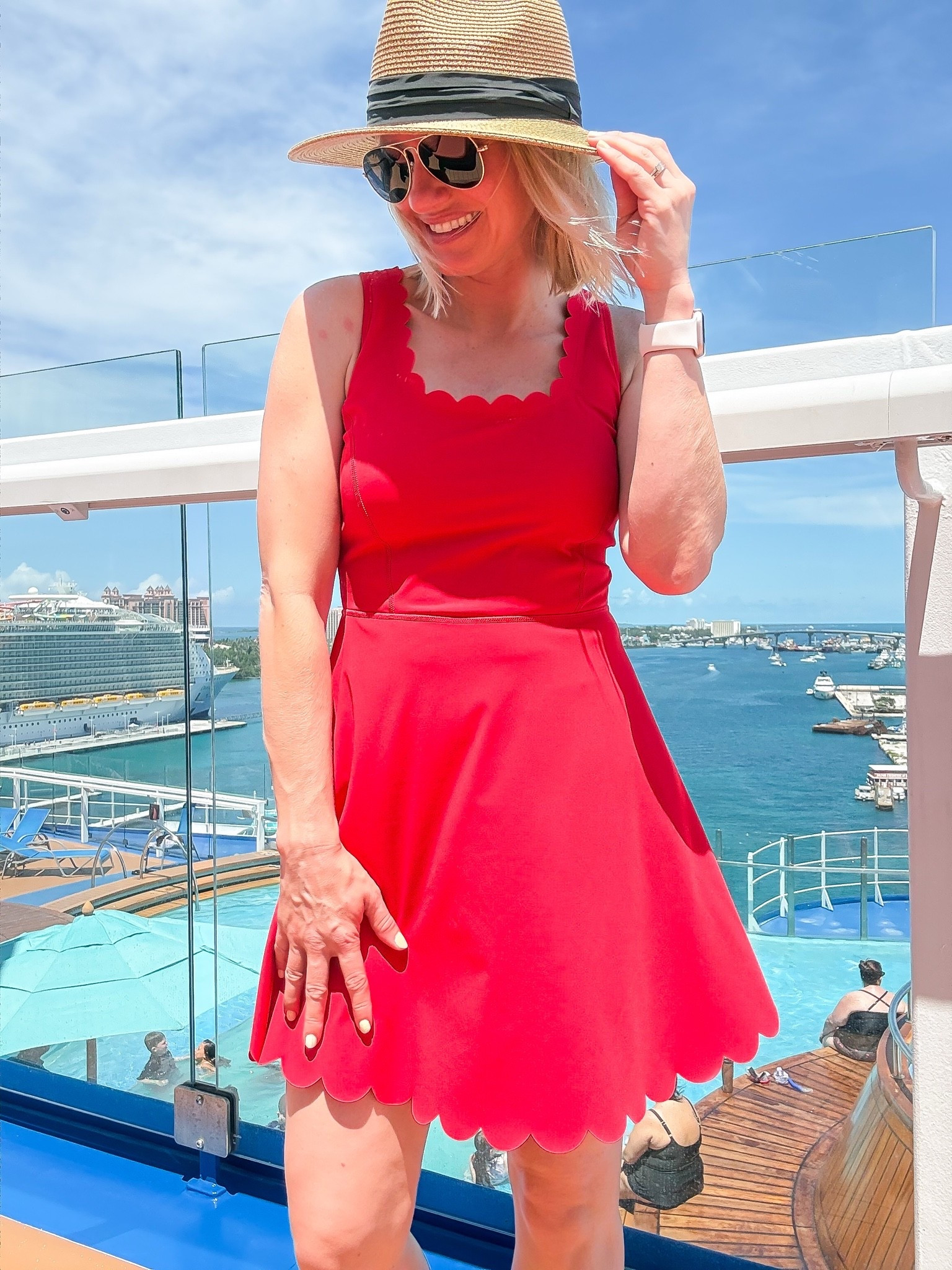This red athletic dress has been the perfect piece to pack for vacation! I’m wearing a small! I sized up because of length.

#LTKootd #LTKPetite #LTKTravel