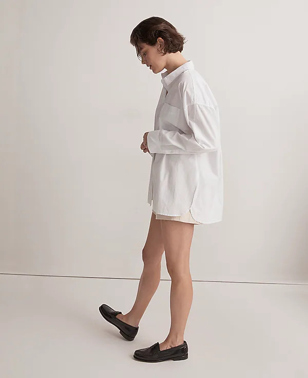 The Signature Poplin Oversized Shirt | Madewell | Madewell