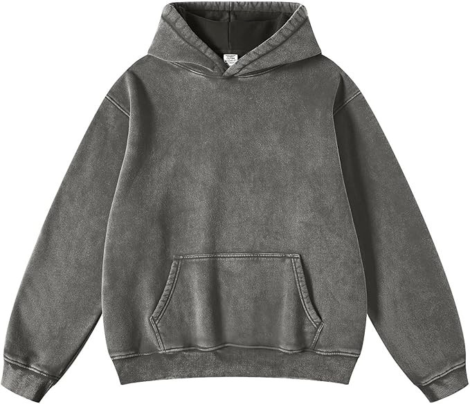 Mens Hoodies Pullover Oversized Hoodie Wash Plush Cotton Hooded Sweatshirt Vintage Heavyweight Ho... | Amazon (US)