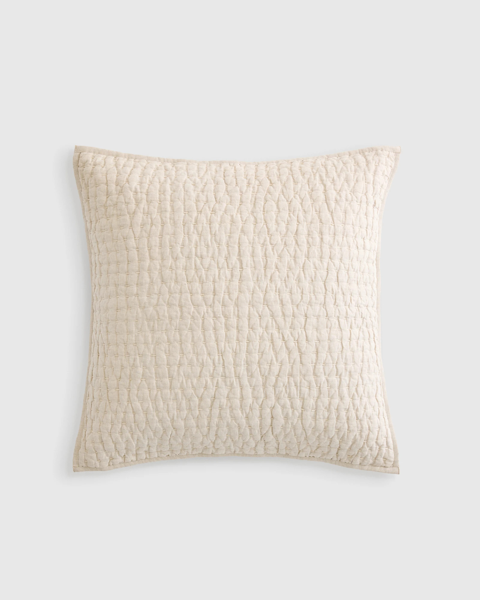 European Linen Cotton Stitch Quilted Euro Sham | Quince
