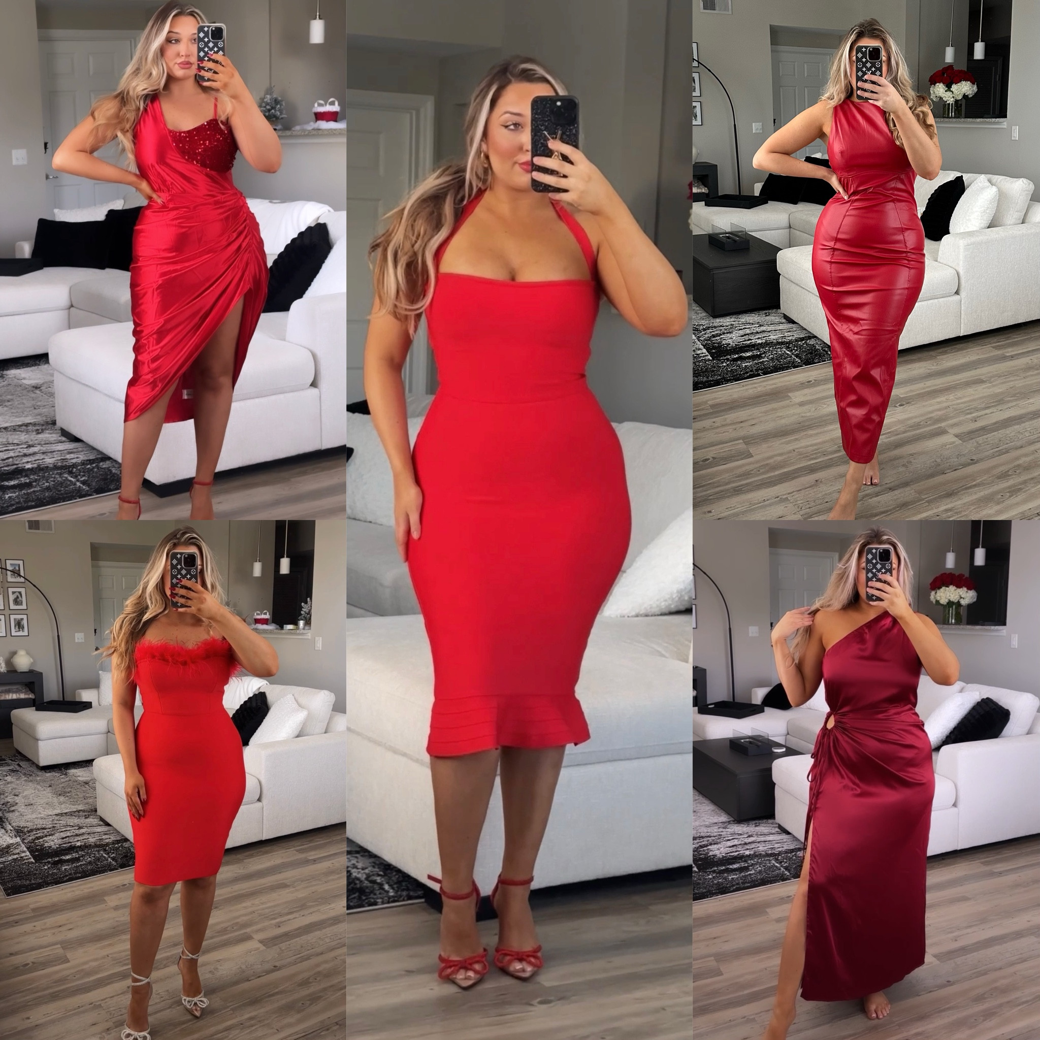 Red holiday dresses ♥️ wearing a size large in all of them! 

#LTKstyletip #LTKmidsize #LTKHoliday