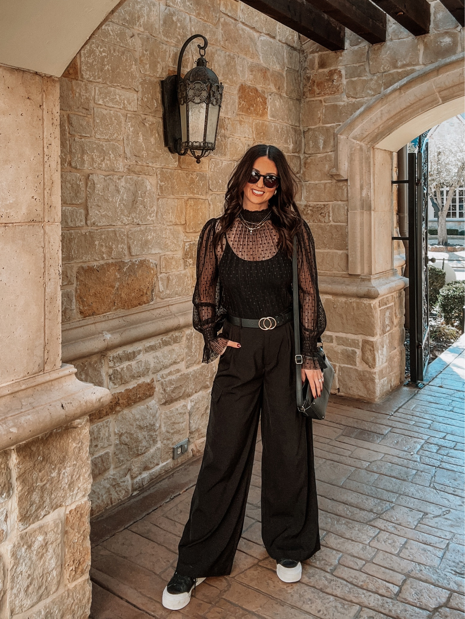 Black on black, casual chic spring workwear 

Wide leg cargo pants  Nike sneakers  sheer top  Amazon accessories 



#LTKstyletip #LTKSeasonal #LTKworkwear