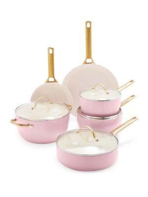 Reserve Blush 10-Piece Ceramic Non-Stick Cookware Set | Saks Fifth Avenue