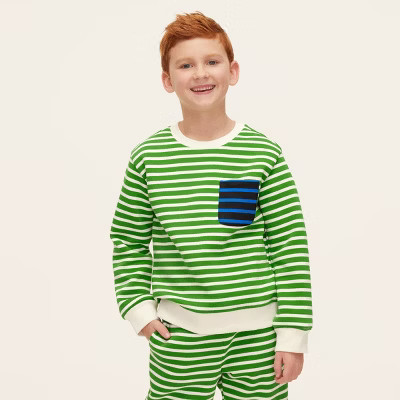 Boys' Stripe Pullover Sweatshirt - kate spade new york x Target Green/White XS | Target