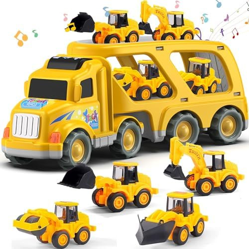 Veslier Construction Truck Toys for Boys Girls Age 3 4 5 6 Years Old，Carrier Transport Trucks f... | Amazon (US)