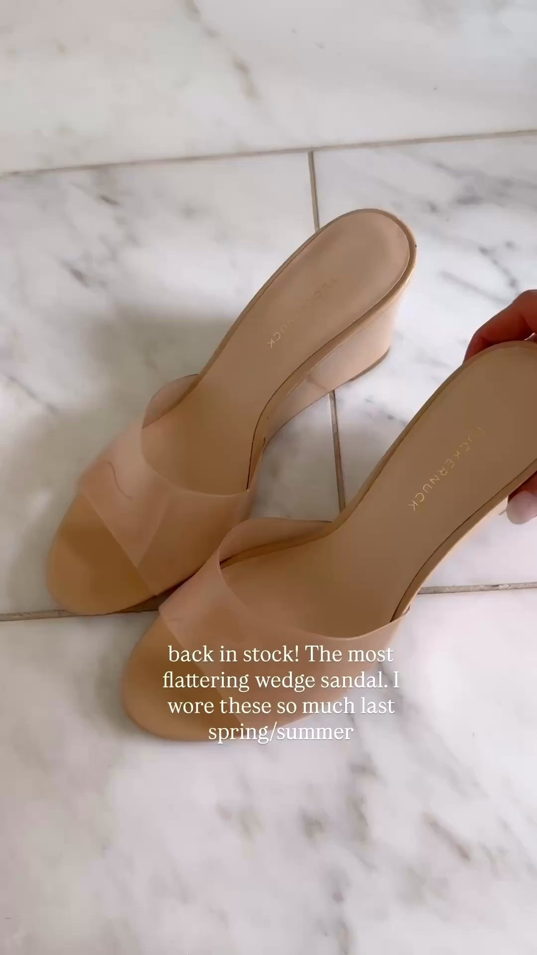 Back in stock! One of my favorite spring/summer wedges. So flattering and comfortable