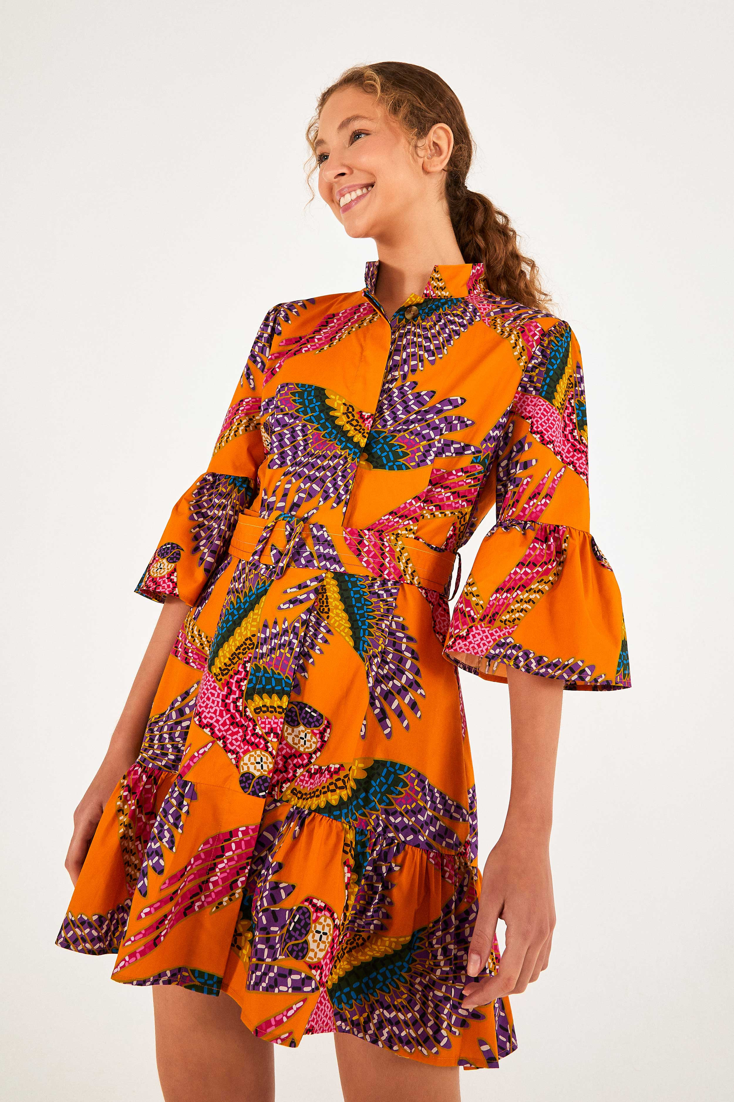 BEADED MACAWS MINI DRESS | FarmRio (US)