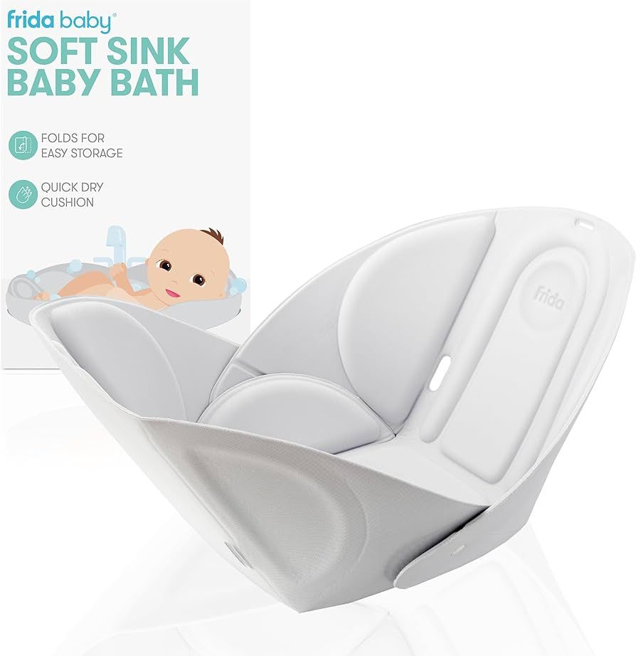 Frida Baby Soft Sink Baby Bath|Easy to Clean Baby Bathtub + Bath Cushion That Supports Baby's Hea... | Amazon (US)