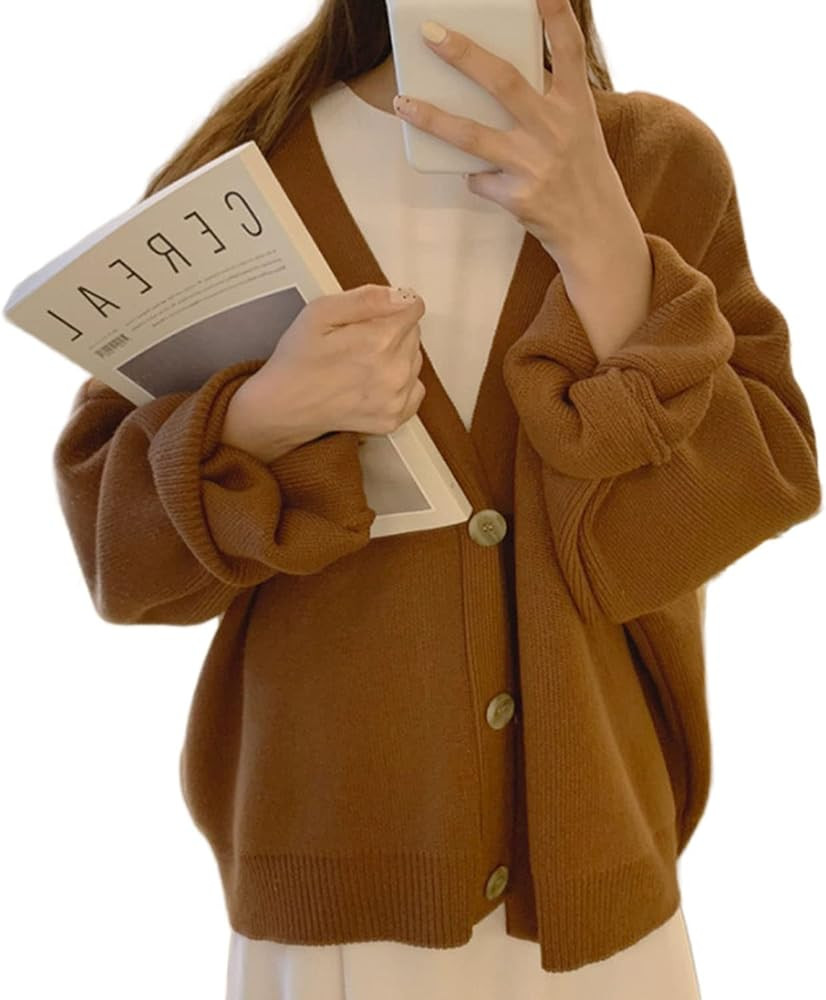 Fall Sweaters for Women 2022 Trendy Dark Academia Boho Chunky Knit Cardigan Grunge Aesthetic Prep... | Amazon (US)