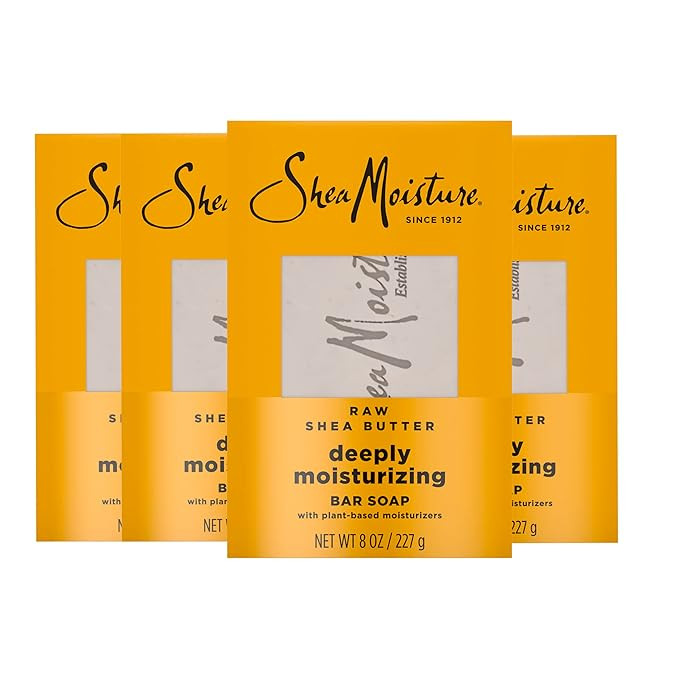 SheaMoisture Bar Soap Raw Shea Butter 4 count Moisturize and Restore Dry Skin Deeply Moisturizing... | Amazon (US)