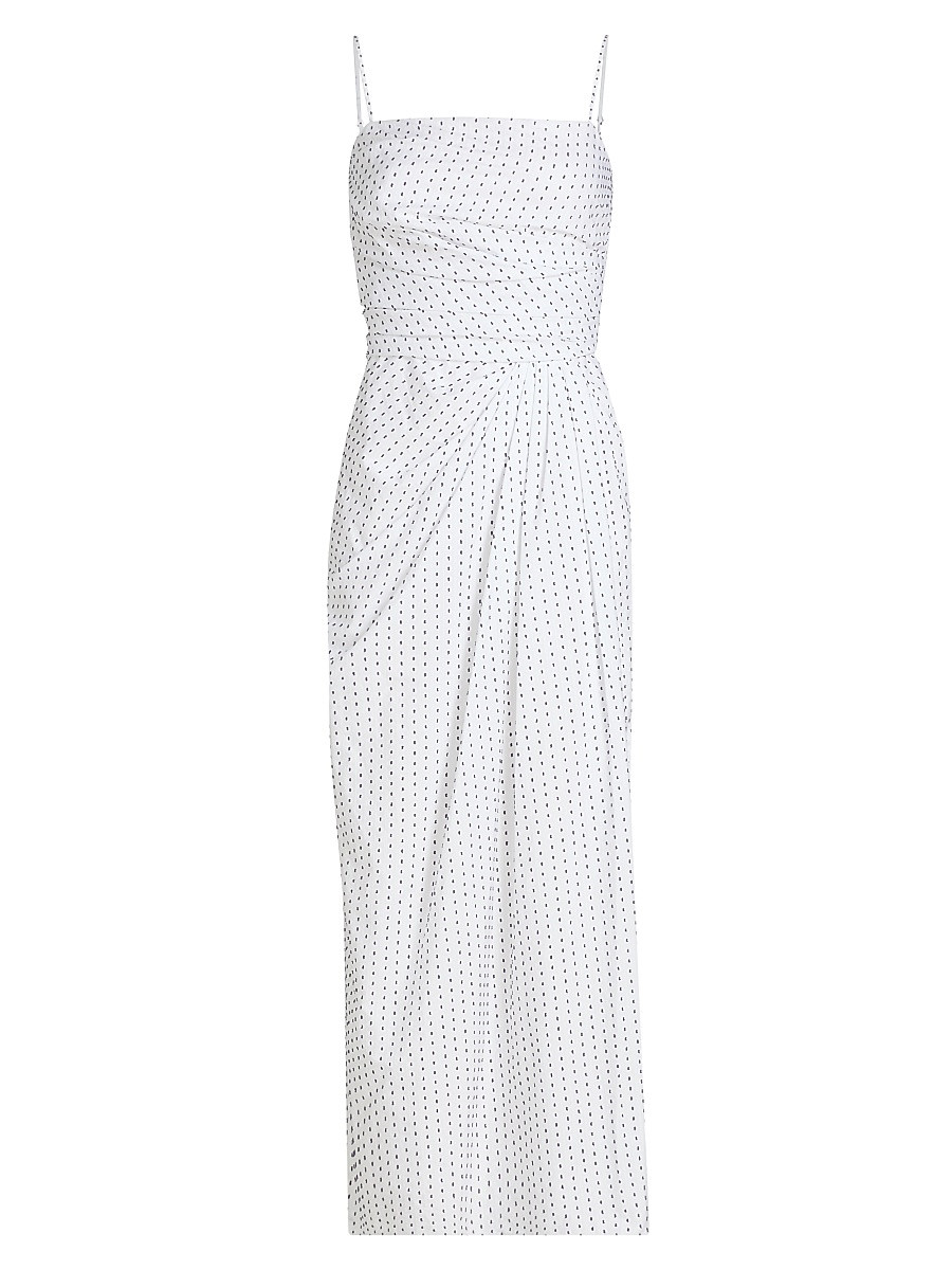 Women's Cari Printed Cotton Midi-Dress - White Ink - Size 0 | Saks Fifth Avenue