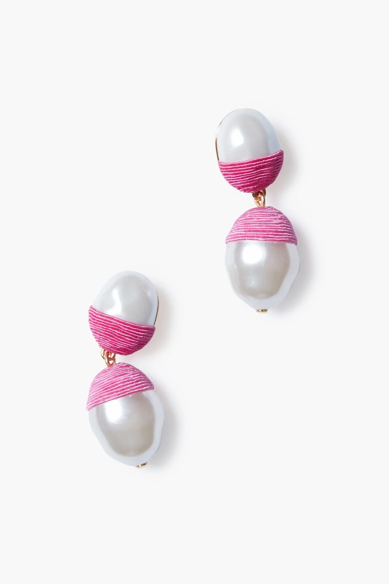 Pink Raffia and Pearl Nelle Earrings | Tuckernuck (US)