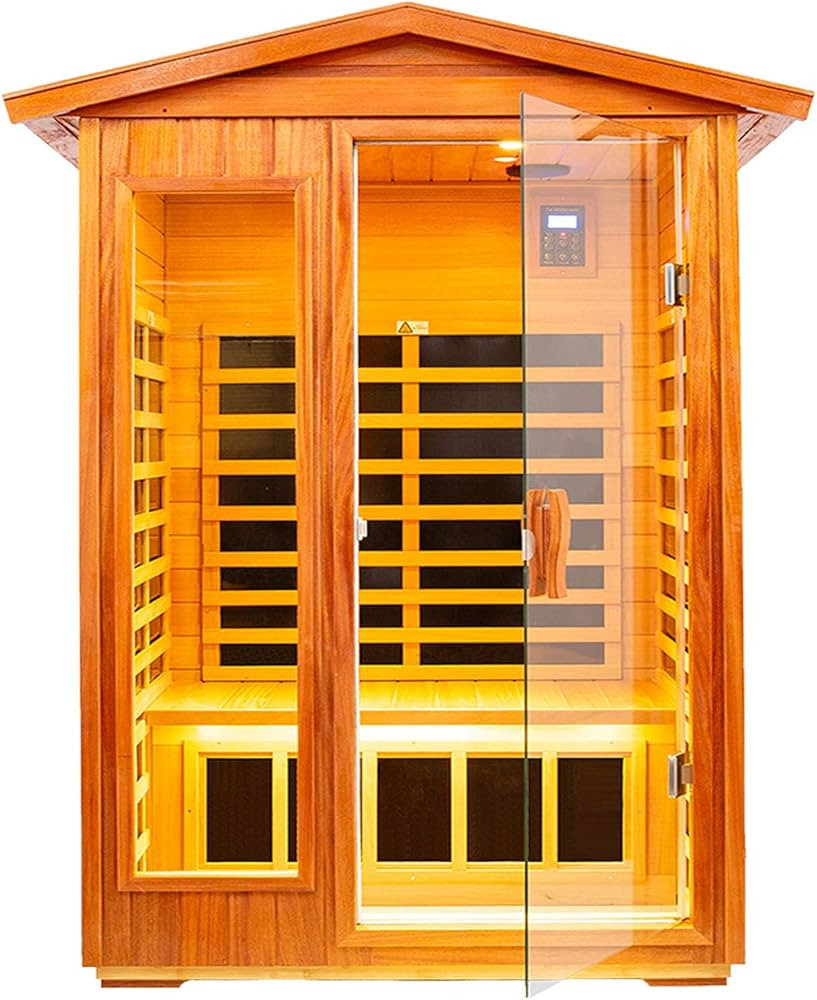 Outdoor Sauna 2 Person Infrared Sauna Far Infrared Saunas for Home 0－5 mg Low EMF Home Sauna Sp... | Amazon (US)