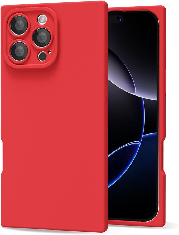 oakxco for iPhone 16 Pro Max Phone Case Silicone Rectangle Edge, Y2k Soft Rubber Gel Cute Phone C... | Amazon (US)