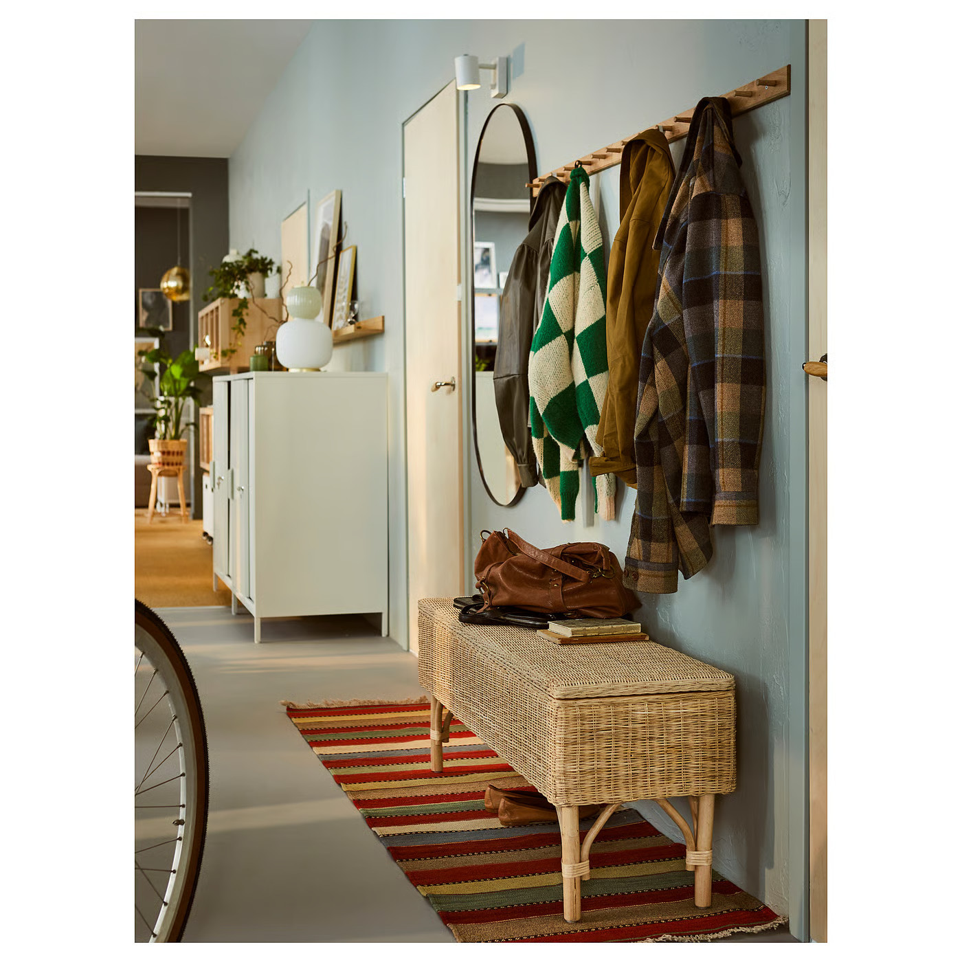 IKEA TOLKNING bench with storage, handmade rattan, 47 ¼ | IKEA US